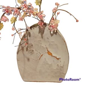 Artisan Slab Pottery Vase OOAK Folk Art